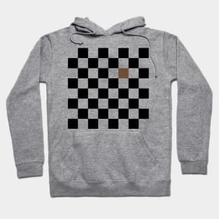 Checkered Black and White with One Coffee Brown Square Hoodie